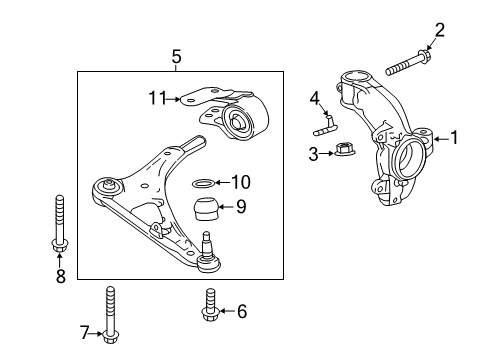 2022 Honda Ridgeline Front Suspension Components Diagram