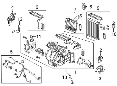 2022 Honda Accord A/C Evaporator & Heater Components Diagram