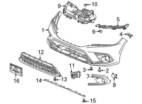 2023 Honda Civic Bumper & Components - Front Diagram 2