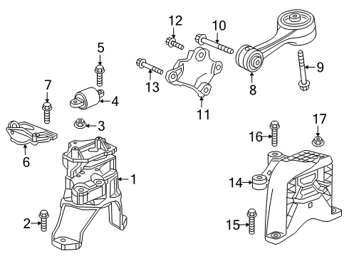 2022 Honda Insight Engine & Trans Mounting Diagram