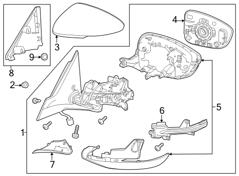 2023 Honda Accord HOUSING CAP *NH904M* Diagram for 76201-TVA-A01ZU