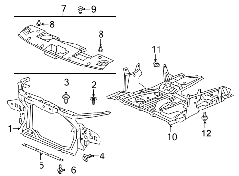 2022 Honda Insight Radiator Support Diagram