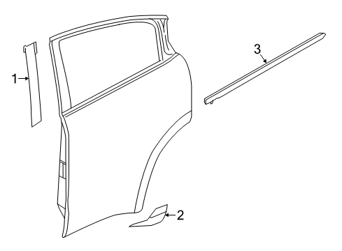 2022 Honda HR-V Exterior Trim - Rear Door Diagram