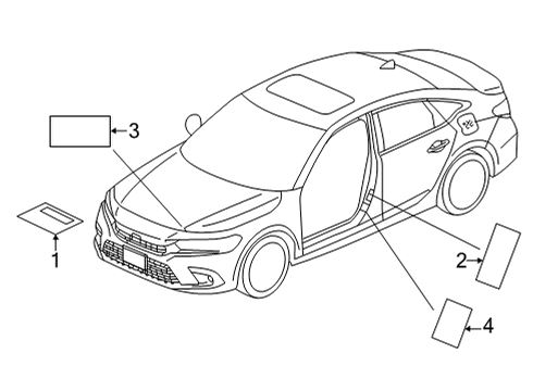 2022 Honda Civic Information Labels Diagram 1