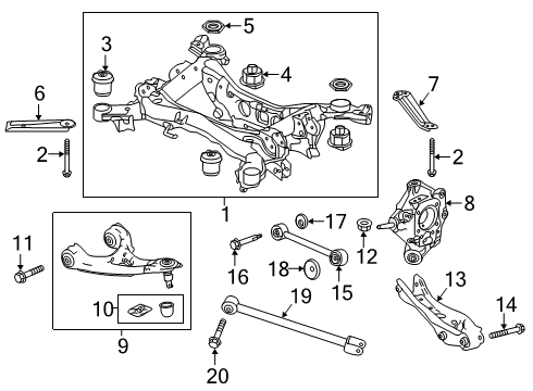 2022 Honda Passport Rear Suspension, Lower Control Arm, Upper Control Arm, Stabilizer Bar, Suspension Components Diagram 4