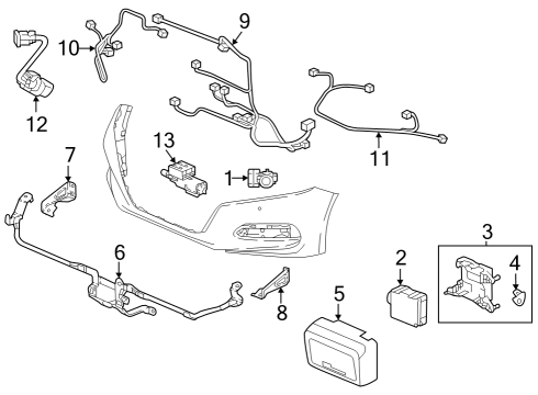 2021 Honda Accord SENSOR ASSY, PARKING Diagram for 39680-TZA-J01ZZ