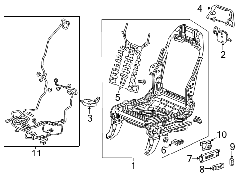 2023 Honda Odyssey Driver Seat Components Diagram 2