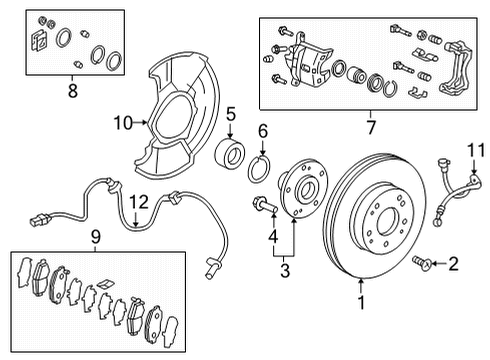 2023 Honda Civic CALIPER SUB-ASSY Diagram for 45019-T20-A00