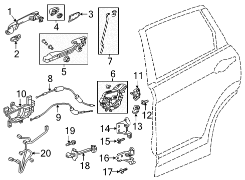 2022 Honda CR-V Hybrid Rear Door Diagram 2