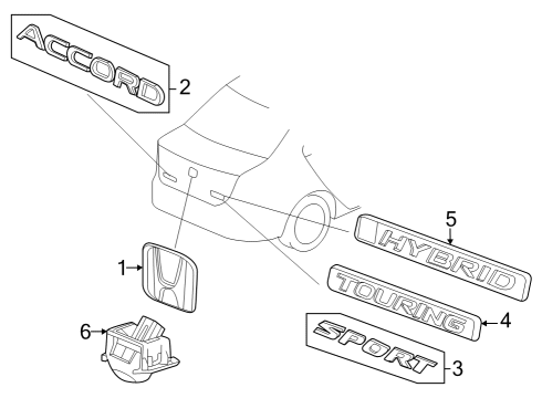 2024 Honda Accord EMBLEM, RR- HYBRID Diagram for 75723-30B-A00