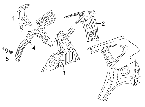 2022 Honda CR-V Hybrid Inner Structure - Quarter Panel Diagram