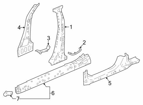 2024 Honda Accord Hybrid Center Pillar & Rocker Diagram