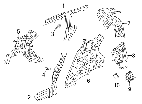 2022 Honda Passport Inner Structure - Quarter Panel Diagram