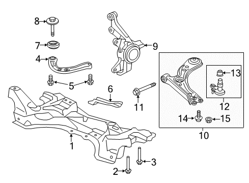 2022 Honda HR-V Front Suspension Components, Lower Control Arm, Stabilizer Bar Diagram 2