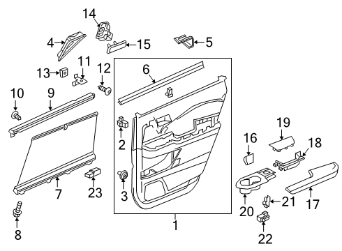 2022 Honda Passport Interior Trim - Rear Door Diagram 1