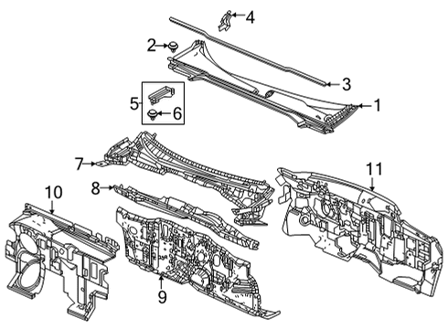 2022 Honda Civic DASHBOARD UPPER COMP Diagram for 61100-T20-A00ZZ