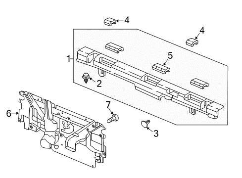 2023 Honda Ridgeline Interior Trim - Rear Body Diagram 1