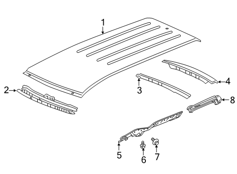 2024 Honda Odyssey Roof & Components Diagram 1