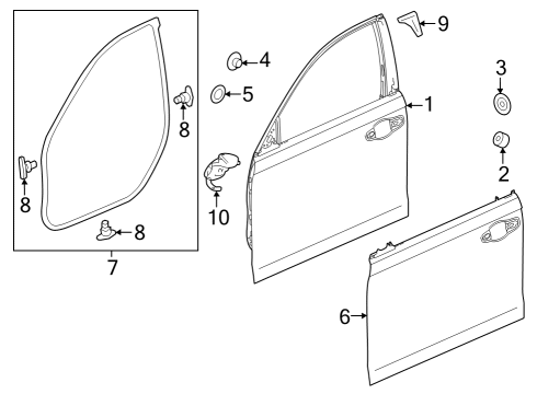 2024 Honda Accord WTHSTP, RR- R DOOR Diagram for 72810-30A-A01