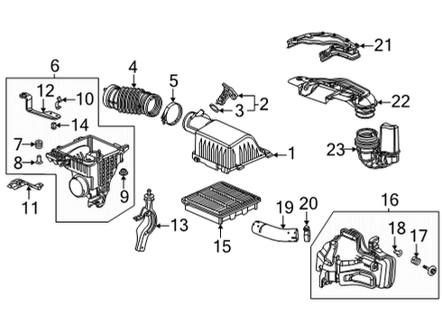 2023 Honda Civic TUBE, AIR FLOW Diagram for 17225-64A-A00