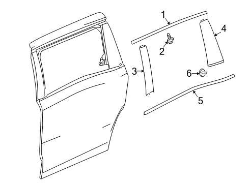 2023 Honda Odyssey Exterior Trim - Side Door Diagram