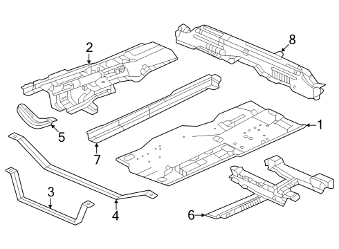 2023 Honda HR-V Floor & Rails Diagram