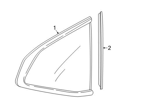 2022 Honda CR-V Hybrid Glass & Hardware - Quarter Panel Diagram