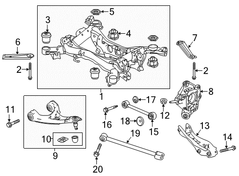 2022 Honda Pilot Rear Suspension, Lower Control Arm, Upper Control Arm, Stabilizer Bar, Suspension Components Diagram 4