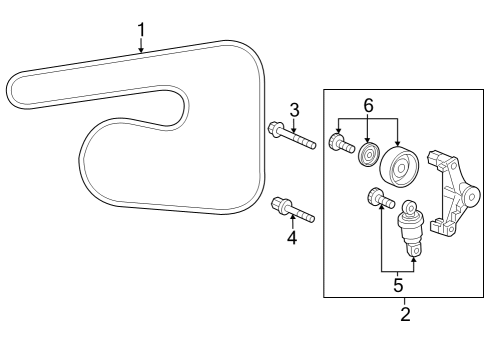 2023 Honda CR-V Hybrid Belts & Pulleys Diagram