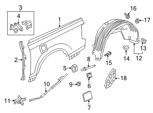 2022 Honda Ridgeline Side Panel & Components Diagram