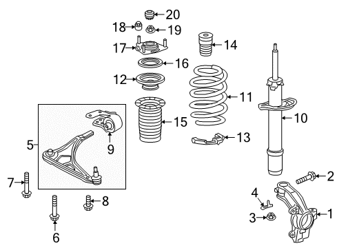 2024 Honda Odyssey Front Suspension Components Diagram