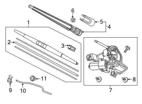 2024 Honda Odyssey Wiper & Washer Components Diagram 1