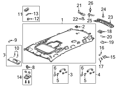 2023 Honda Odyssey SUNVISOR *NH900L* Diagram for 83230-THR-A01ZC