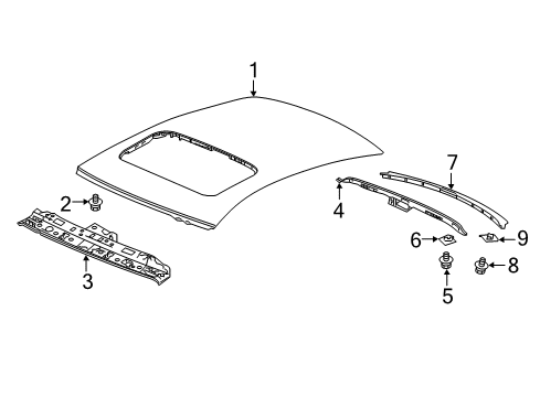 2022 Honda Accord Roof & Components Diagram 1