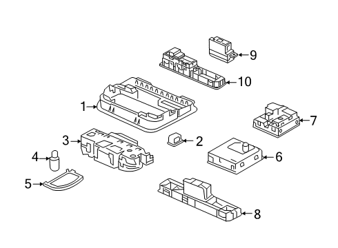 2022 Honda Insight Overhead Console Diagram