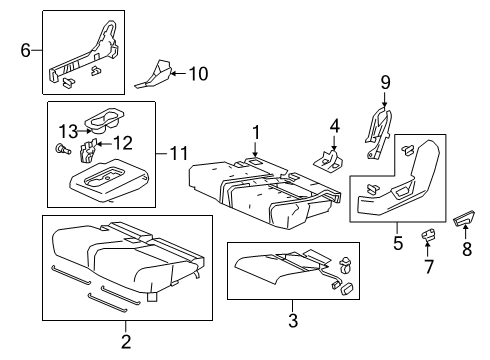 2023 Honda Passport Rear Seat Components Diagram 3