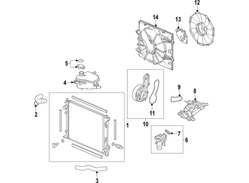 2022 Honda Accord Cooling System, Radiator, Water Pump, Cooling Fan Diagram 6