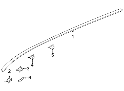 2023 Honda Pilot Exterior Trim - Roof Diagram 1