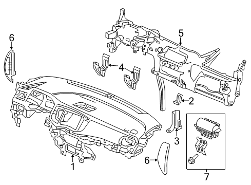 2022 Honda Pilot Cluster & Switches, Instrument Panel Diagram 1