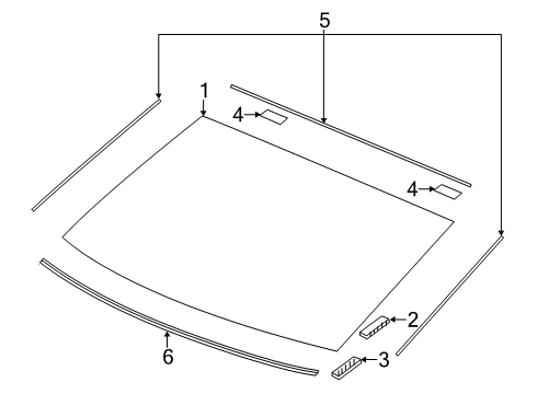 2022 Honda Insight Glass & Hardware - Back Glass Diagram