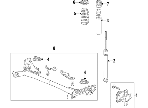 2022 Honda HR-V Rear Axle, Suspension Components Diagram