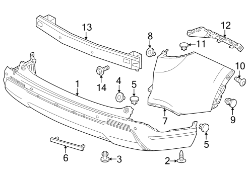 2024 Honda CR-V W-FACE, RR- BUMPER Diagram for 71500-3A0-A20