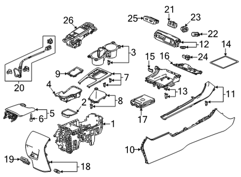 2022 Honda Civic SUB-WIRE, CONSOLE Diagram for 32114-T20-A40