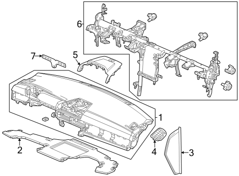 2023 Honda CR-V Hybrid Cluster & Switches, Instrument Panel Diagram 2