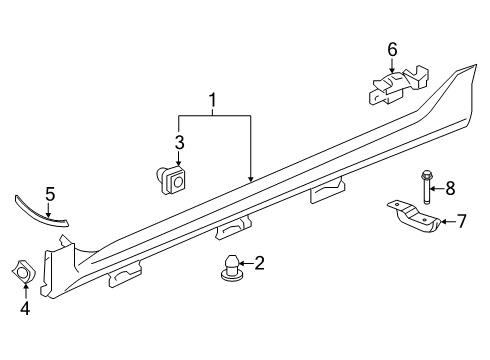 2022 Honda Insight Exterior Trim - Pillars Diagram