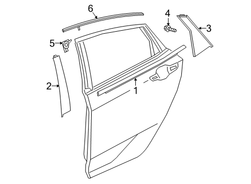 2022 Honda Insight Exterior Trim - Rear Door Diagram