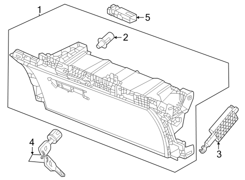 2024 Honda Pilot BOX, GLOVE *NH900L* Diagram for 77501-T90-A01ZA