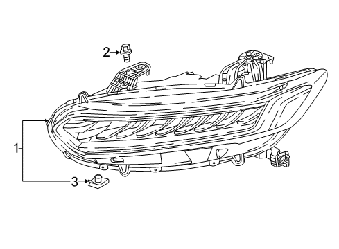 2022 Honda Accord Hybrid Headlamp Components Diagram 1