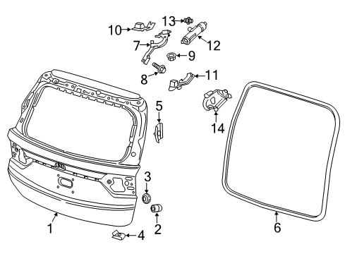 2023 Honda Odyssey Gate & Hardware Diagram 1