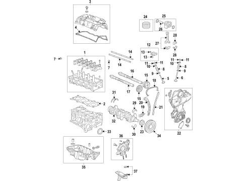 2020 Honda Insight Engine Sub-Assembly Diagram for 10002-6L2-A03